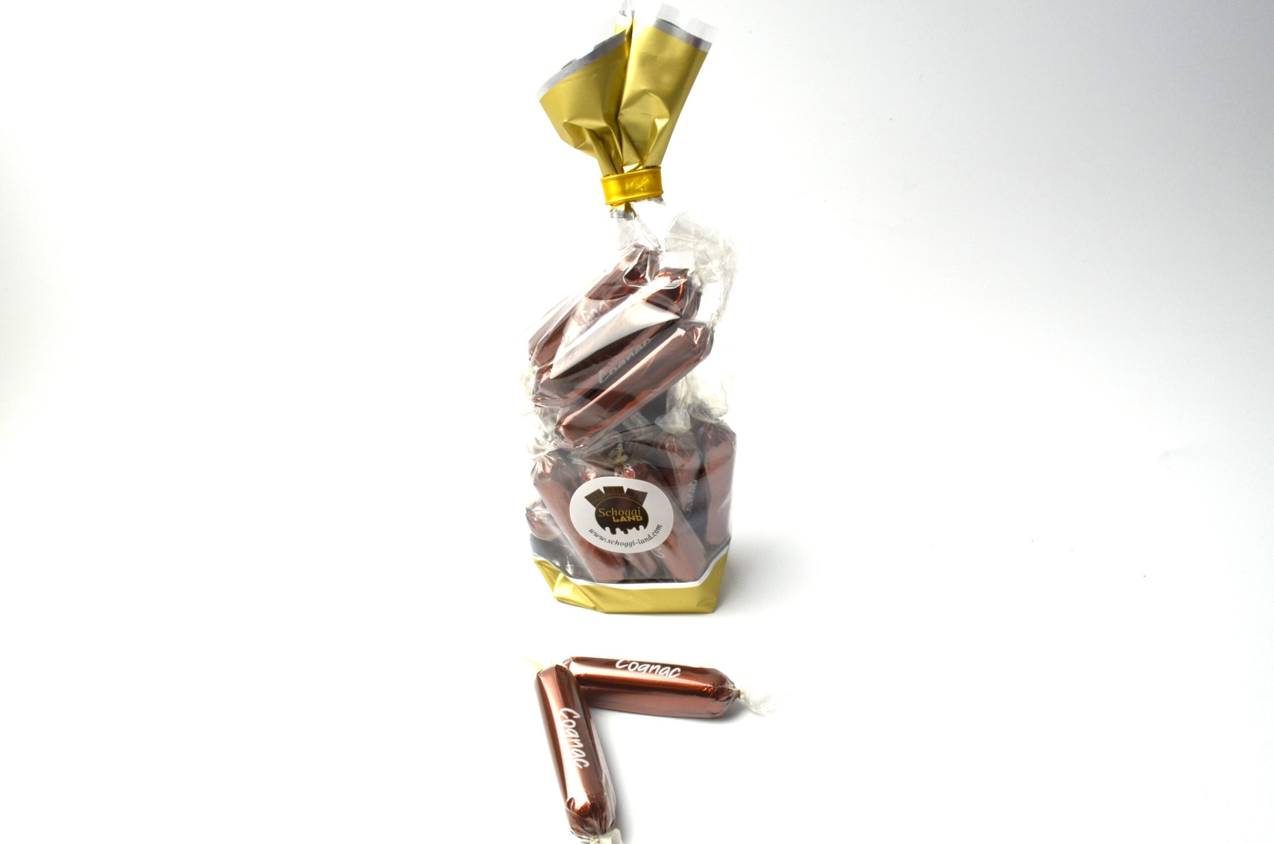 Cognac Stängeli 150g dunkel Glatt mit flüssiger Cognac Füllung